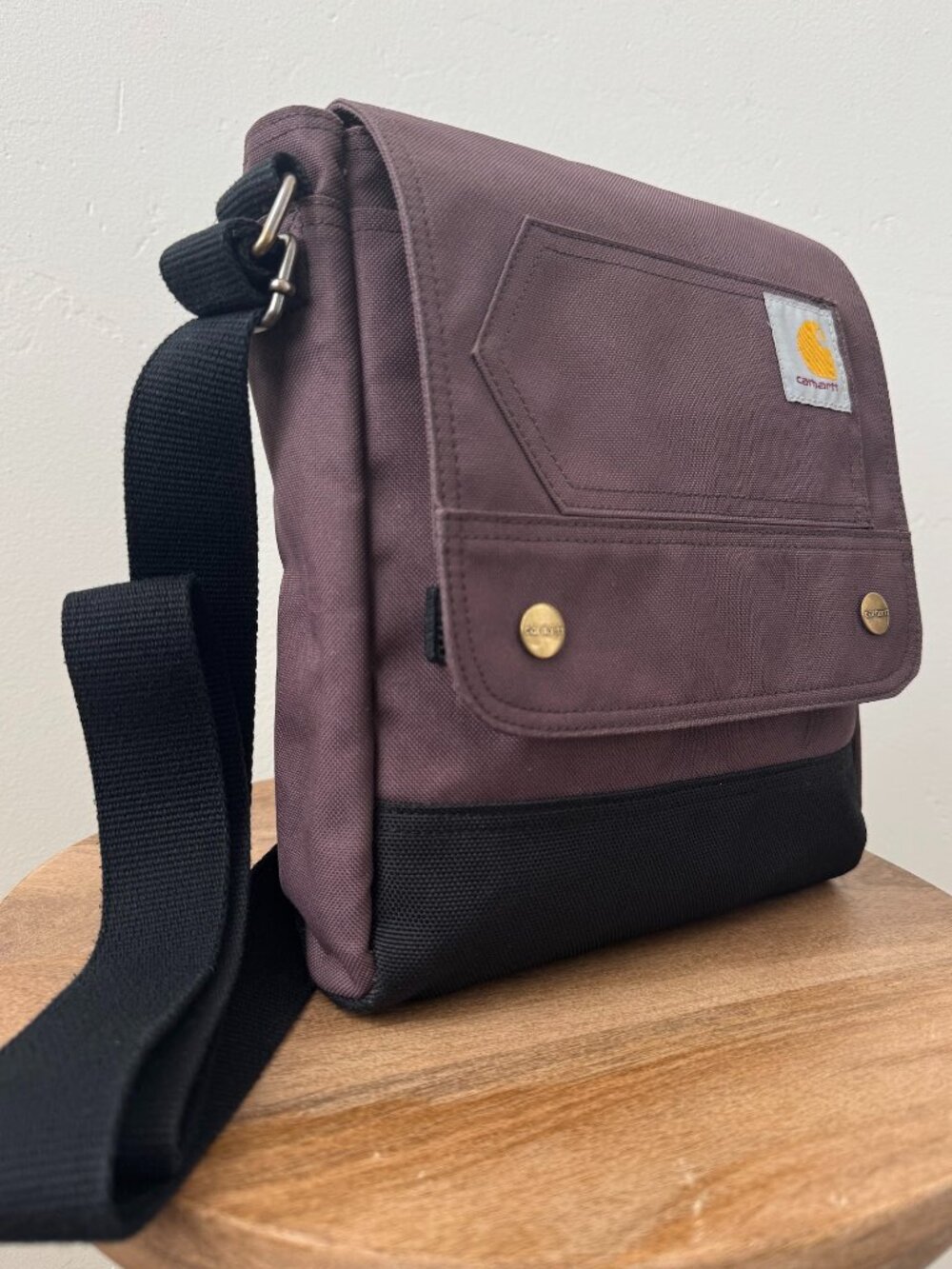 Carhartt Canvas Crossbody Messenger Bag Brown Utility Workwear - Picture 2 of 12